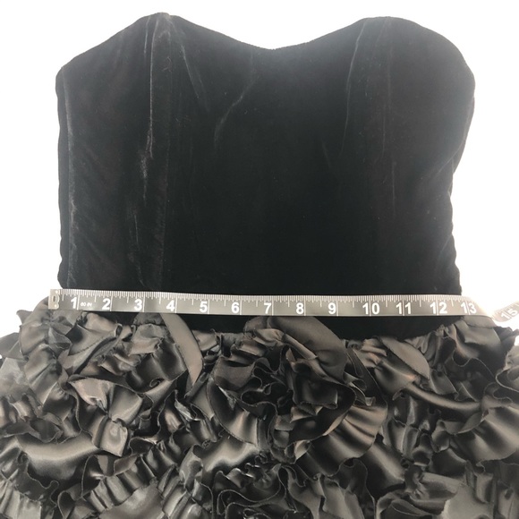 Marc Jacobs black silk velvet ruffle bustier dress - Picture 11 of 13